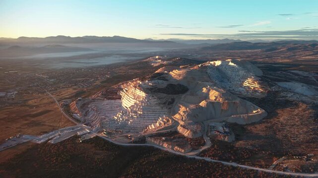 Marble Quarry Operates Near Residential Area in Burdur, Turkey