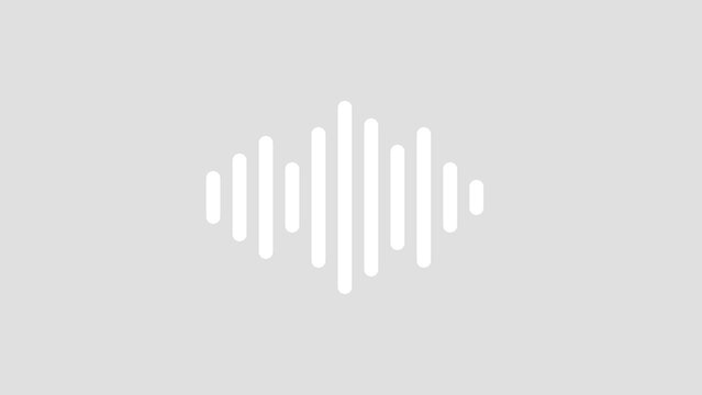 Sound waveform symbol on a light gray rounded panel, isolated as a clean vector icon for music, voice, podcast, audio, media, and sound production app interfaces.