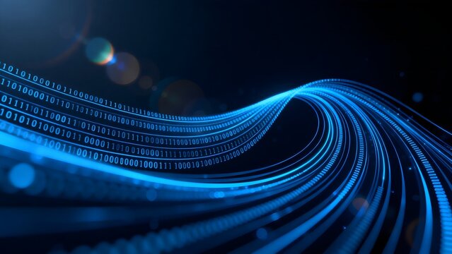 Abstract digital binary wave