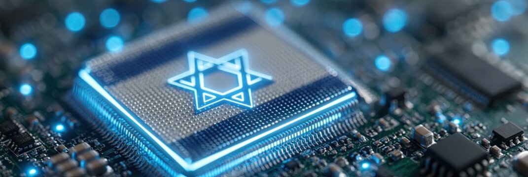 Photo of Israel flag cpu on motherboard