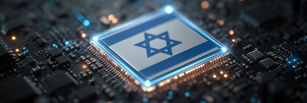 Photo of Israel flag cpu on motherboard