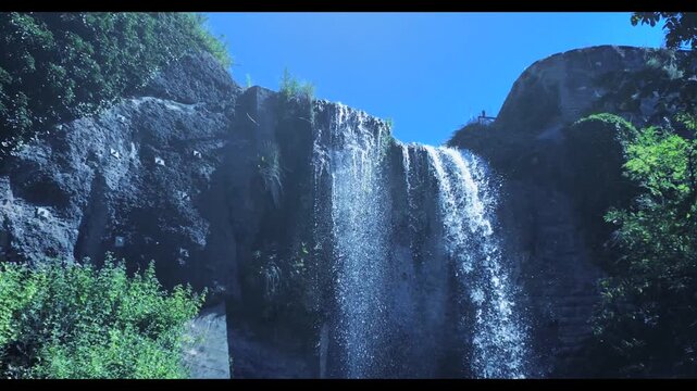 River waterfall in the mountains