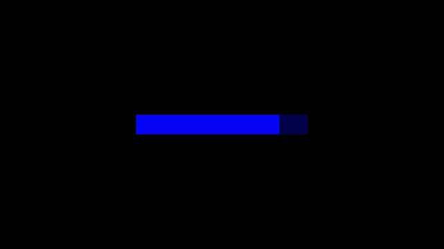 Simple animation of filling an empty line. Concept of loading on the black background.
