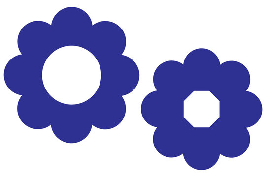 Flower frame PNG isolated on transparent background. Rounded petal floral border set. Decorative flower wreath and blossom frame templates for logos, labels, stickers, photo frames, scrapbook design