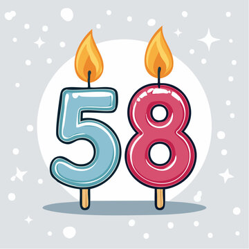 Birthday Candles Number 58