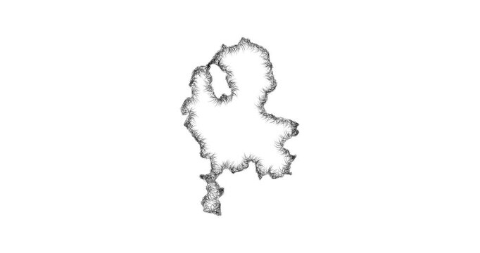 Sketch Staffordshire outline map animation - smooth progressive reveal