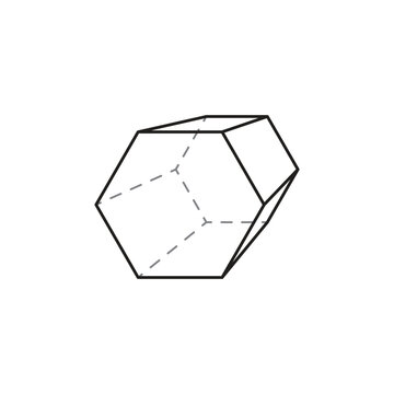 Hexagonal Prism Geometric Shape Illustration