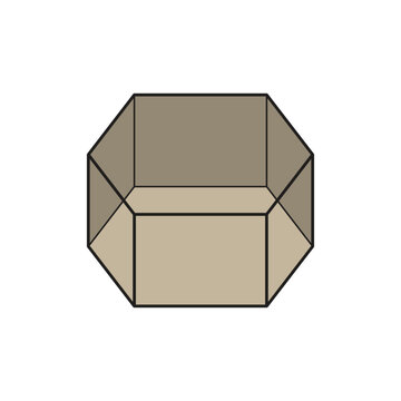Hexagonal Prism Geometric Shape Illustration