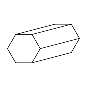 Hexagonal Prism Geometric Shape Illustration