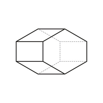 Hexagonal Prism Geometric Shape Illustration