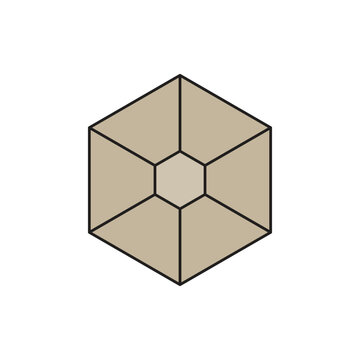 Hexagonal Prism Geometric Shape Illustration
