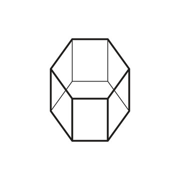 Hexagonal Prism Geometric Shape Illustration