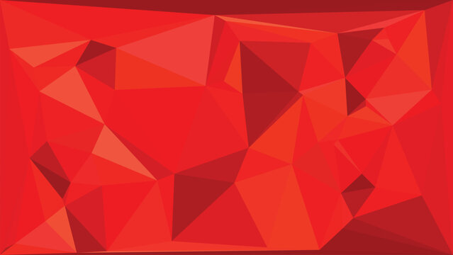 Vibrant red geometric low poly background with sharp triangular shapes and modern artistic style
