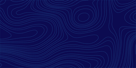 Dark blue topographic map background with abstract contour lines for geographic, cartographic, and wavy texture design. Light blue contour lines over a dark blue backdrop, topographic map © Creative Arts