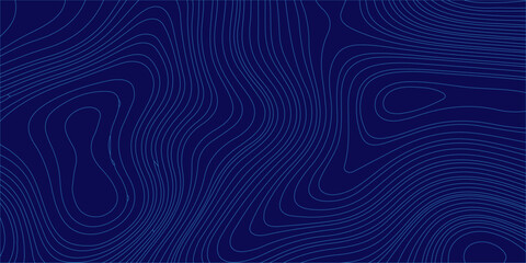 Dark blue topographic map background with abstract contour lines for geographic, cartographic, and wavy texture design. Light blue contour lines over a dark blue backdrop, topographic map © Creative Arts