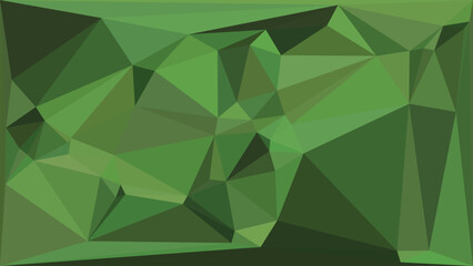 Obraz premium Deep forest green geometric low poly background with abstract triangular shapes and textures