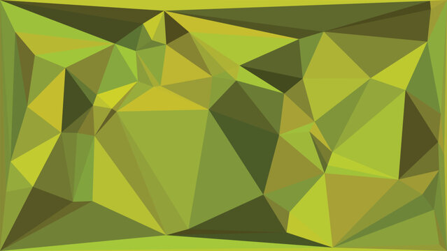 Bright olive green geometric low poly background with abstract triangular shapes and pattern