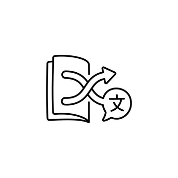 Translation book language symbol icon.