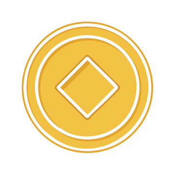 Golden Coin with Square Hole