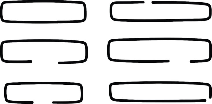 Black vector shapes rectangles and curved lines graphic collection