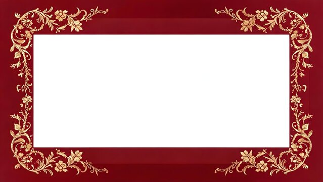 Red and gold ornate frame with floral design