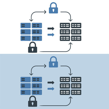 Database Security and Data Protection Network Illustration