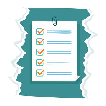 Green checklist with blue border and white background