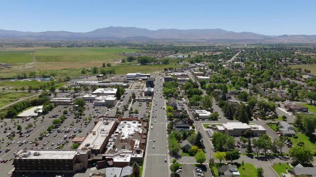 Minden Nevada - Aerial View of Downtown Minden and Casinos along 395 facing South 