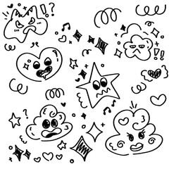 Fototapeta premium set of doodle elements