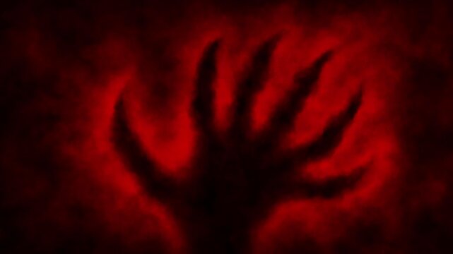 Horror fantasy 2D animation for Halloween. Scary night atmosphere. A creepy animated short video clip. Dark Vj loops. Black and red background.