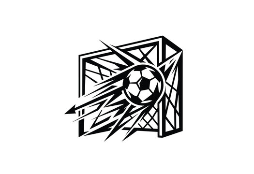 Football Goal Scoring Concept with Soccer Ball