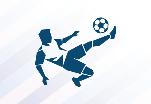 Soccer Player Kicking Ball Illustration,Sports Banner Featuring Soccer Player Kicking Ball