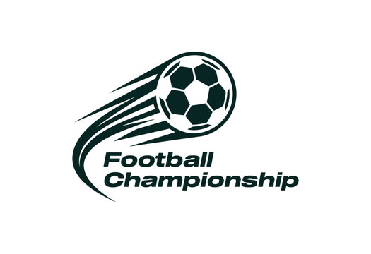 Football Championship Logo with Stylized Ball and Text, Modern Football Championship Logo 