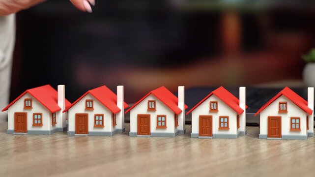 Businesswomen chooses a house. Real estate selection. Affordability, lifestyle needs, market research, mortgage potential
