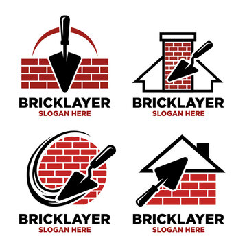 Illustration of Bricklayer Logo Design Vector Illustration