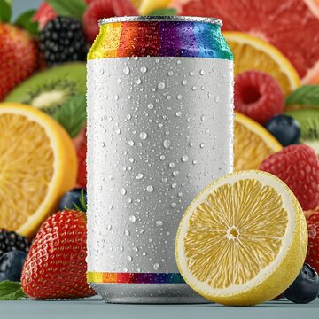 Refreshing Soda Can Mockup with Water Droplets