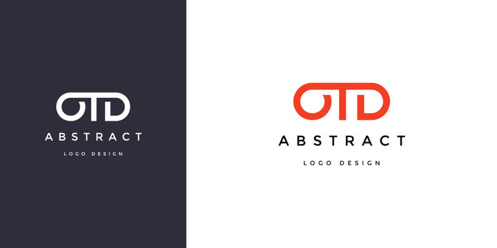 OTD logo design featuring modern geometric typography in bold orange and white colors isolated on professional dark and light backgrounds
