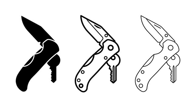 Foldable knife toolkit: silhouette, outline, and contour variations