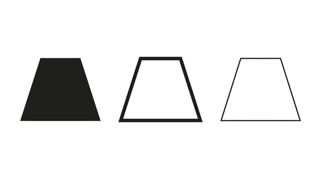 Geometric shapes: solid, outlined, and linear trapezoids collection