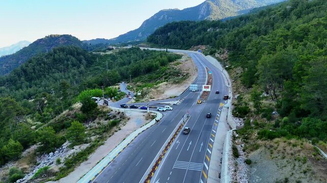 Aerial View of &Ccedil;ıralı Junction Road in Antalya, Turkey