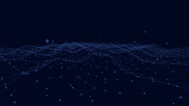 Blue network data waves abstract background for tech websites, motion graphics