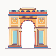 Fototapeta premium Stylized Arc de Triomphe illustration