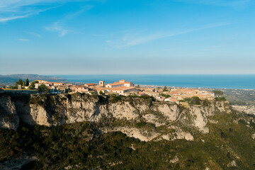 Naklejka premium Gerace City in Calabria, view of the little historical hamlet for touristic
