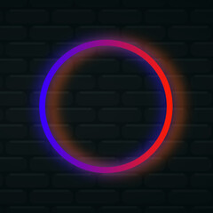 Obraz premium neon circle frame illustration. neon circle frame background