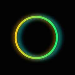 Obraz premium neon circle frame. neon circle frame illustration. neon circle frame background.