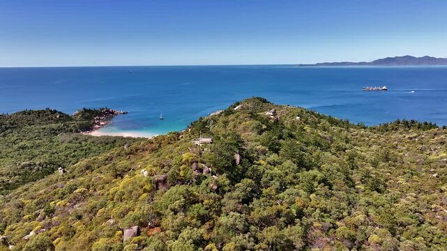 Spectacular cinematic aerial footage of The Forts Magnetic Island Queensland Australia