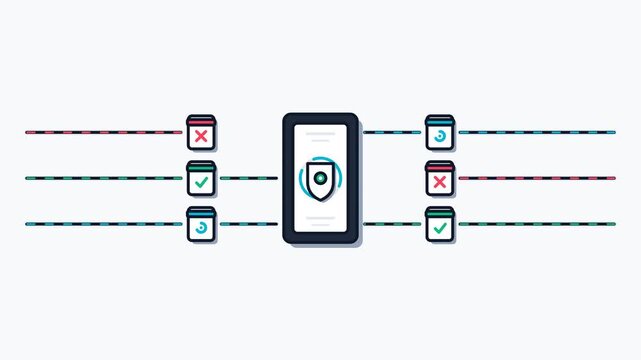 Mobile security and data protection concept animation.