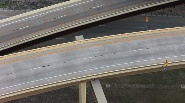 Aerial Multi Level Highway Interchange and Traffic in Austin Texas Part 1 of 3