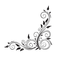 Fototapeta premium Decorative Floral Swirl Vector Design