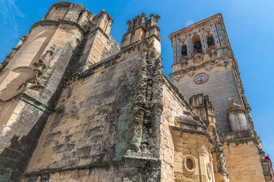Basilica of Santa Maria de la Asuncion facade in Arcos, Spain